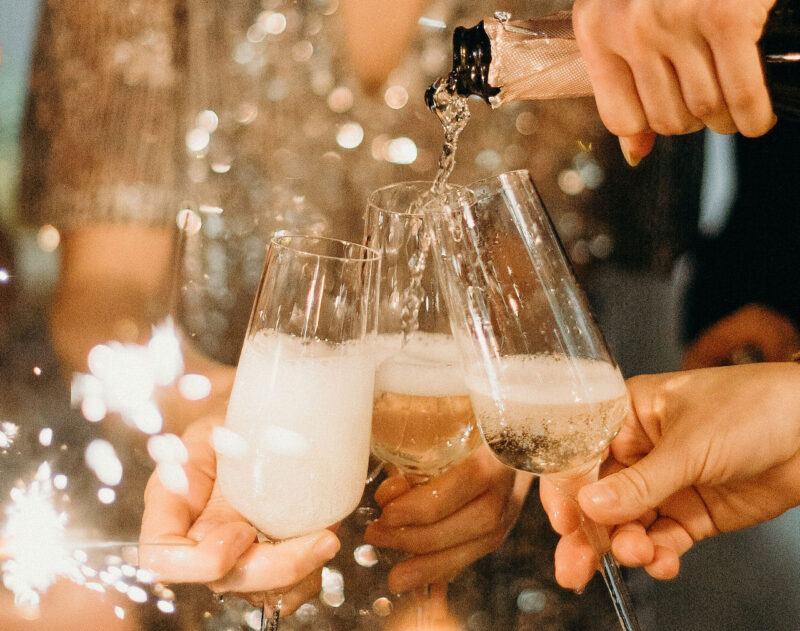 Champagne toast for Christmas Parties and New Year's Eve at The Whippet Inn York